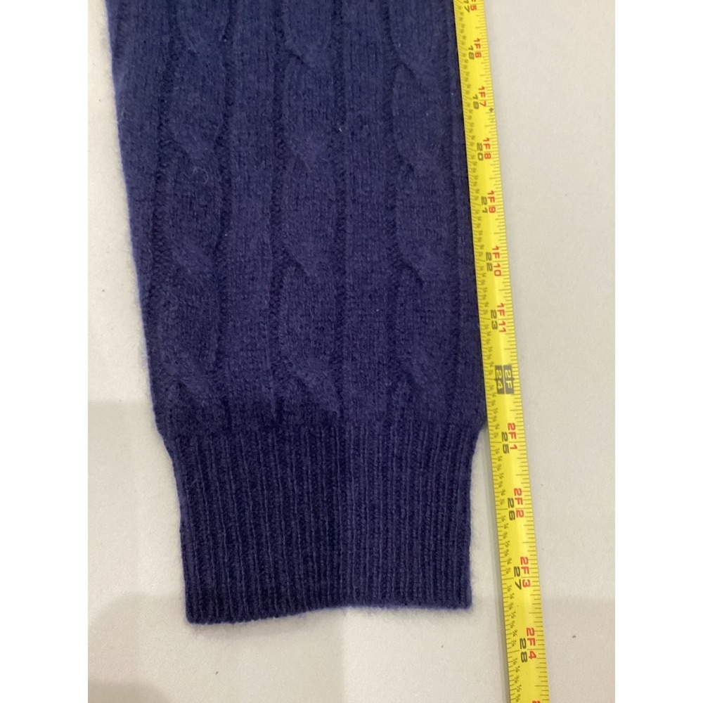 Polo Ralph Lauren Mens Blue Cable Knit 1/4 Zip Cashmere Sweater XXL Heritage - Picture 6 of 12